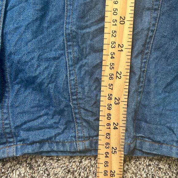 90s Vintage Oversized Western Denim Embroidered Flowers Cowgirl Cottagecore SM - Picture 10 of 10